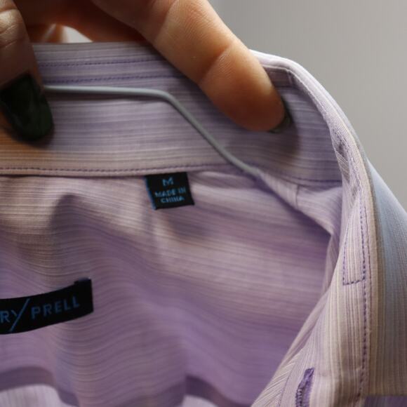 Zachary Prell Lavender Striped Button-Up Dress Shirt Men’s Size M - Picture 4 of 4
